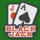 illustration of a J of hearts and an A of spades with the word blackjack written underneath.