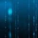 An illustration of a coding concept featuring blue binary code